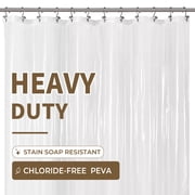 Barossa Design PEVA Clear Plastic Shower Curtain Liner Bathroom with 6 Magnets, Heavy Duty & Waterproof-72" x 72"