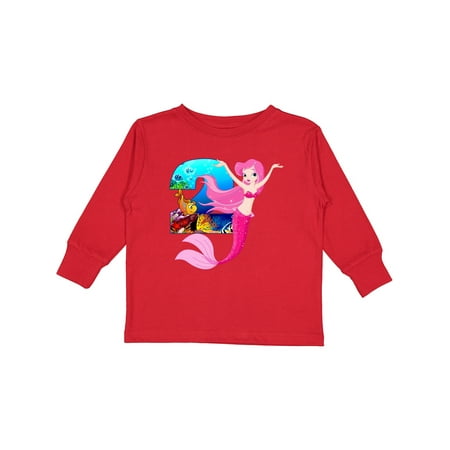 

Inktastic Pink Mermaid 2nd Birthday Gift Toddler Toddler Girl Long Sleeve T-Shirt