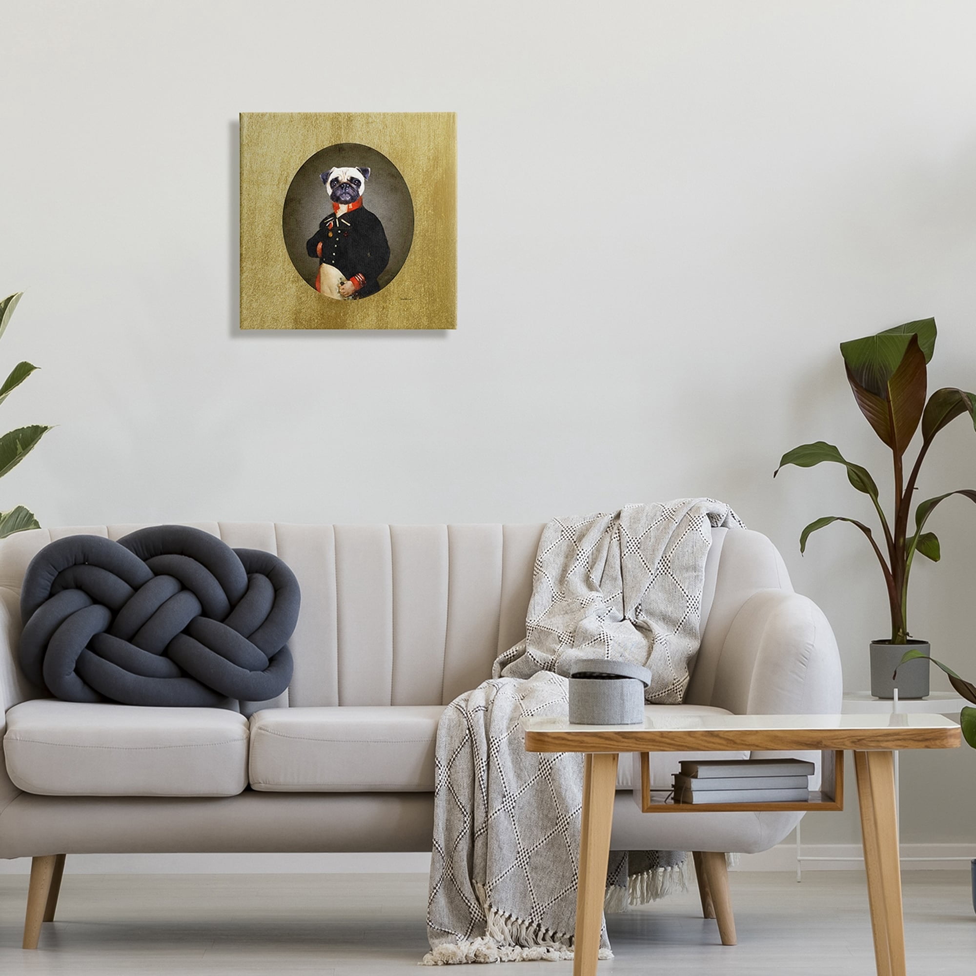 Stupell Industries Funny Pug Dog Wearing Suit Antique Classic Style Portrait , 30 x 30, Design by Amanda Greenwood