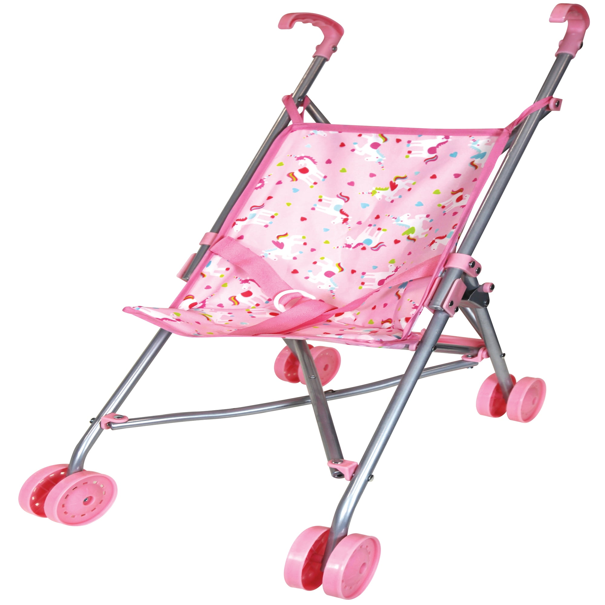 Lissi: Doll Nursery Play Set - Pink Unicorn - 24pc Accessories For Dolls Up To 11", Bed-Play Gym-Stroller-Bouncer-Bag, Feeding & Care Toys, Kids 3+