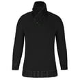 thumbnail image 4 of Men's Knitted Turtleneck Pullover Shawl Collar Sweaters Slim Fit High Neck Long Sleeve Winter Jumper Tops, 4 of 8