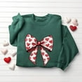 thumbnail image 4 of Valentines Day Pullover Sweatshirts Women Cute Heart Graphic Valentine Sweater Tops Casual Funny Long Sleeve Shirts, M Green, 4 of 6