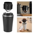 thumbnail image 4 of Vaso portátil de material acero inoxidable taza de aislada al vacío con tapa con de para viajes al para bebidas frías y calientes a 380ml negro perfecl Vasos aislados, 4 of 8