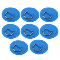 8pcs 8cm Blue D Ring Patch Stainless Steel Round Shape D Ring Pads for Surfboard Inflatable Boat Kayak Canoe Deck