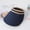 D-134 children's solid color empty top straw hat navy blue, variant on Sunshade Sky Top Hat Summer Big Eaves Sunscreen Hat Hair Hoops Grass Hat Outdoor UV Protection Cool Hat Headless Sun Hat