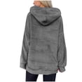 thumbnail image 5 of Trendy Fleece Hoodie for Women with Pocket Fuzzy Casual Warm Oversize Pullover Sweater Top Hooded Sweatshirts Loose (Medium, Gray), 5 of 6