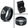 thumbnail image 4 of Tungsten Heart Beat HeartBeat Emoji Line CPR EMT Band Ring 9mm Men Women Comfort Fit Black Flat Cut Brushed Polished, 4 of 4