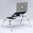 thumbnail image 3 of Adjustable Standing Laptop Desk with Dual USB Cooling Fans - Foldable ABS Bed & Workstation Stand, Portable Wear-Resistant Design for Home Office, Full Black Durable Material, Compact Ergonomic, 3 of 4