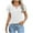 White, variant on HAiming Women's Short Sleeve T-Shirt Dressy Casual Round Neck Basic Ruffle Cute Summer Top 2025 Spring Fashion Clothes