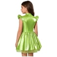 thumbnail image 3 of iiniim Girls Metallic Alien Mock Neck Flying Sleeve Ruffled Tutu Dress for Space Theme Party Cosplay Green 14, 3 of 7