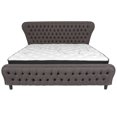 thumbnail image 3 of Flash Furniture Cartelana Tufted Upholstered King Size Platform Bed with in Dark Gray Fabric and Silver Accent Nail Trim with Pocket Spring Mattress, 3 of 4