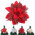 thumbnail image 2 of 20PCS Christmas Poinsettia Flower Creative Artificial Flower Xmas Tree Flower, 2 of 10