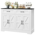 thumbnail image 7 of Homfa Farmhouse Kitchen Buffet Cabinet, 2 Large Drawers & 4 Doors Wood Sideboard Storage Cabinet for Living Room, Black+White, 7 of 7
