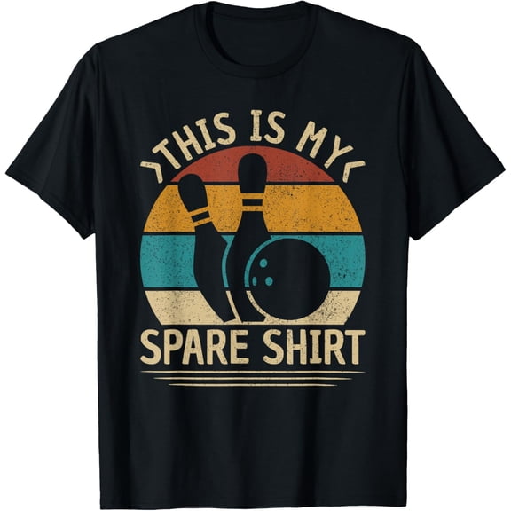 t-shirt This Is My Spare Shirt Retro Men Boys Kids Tee Funny Bowling T-Shirt.