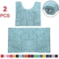 thumbnail image 1 of Bathroom Rugs Chenille Bath Mat Set, Soft Plush Non-Skid Shower Rug +Toilet Mat. (SPA Blue), 1 of 4