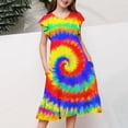 thumbnail image 5 of Rggeeun Toddler Girls Summer Dresses Double Layer Flutter Sleeve Flowy A-Line Dress Casual Gradient Midi Dresses Classic O-Neck Sundress, 5 of 5