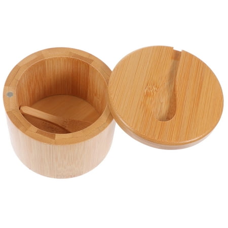 

Etereauty Salt Seasoning Pepper Bamboo Jars Bowl Jar Wood Set Lid Shakers Lids Box Condiment Canister Can Multi Function Holder