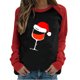 thumbnail image 2 of Pntutb Mujer Primavera Patchwork Navidad Impreso Manga Larga Cuello Redondo Casual Tee tops Pntutb Pntutb-5730, 2 of 5