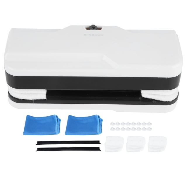 Glass Cleaner, Washing Double-Side Glass Wiper, With 2 Rags Mirrors For Office Home Car Windshields White