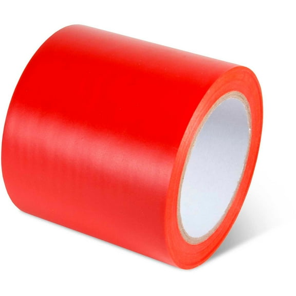 Global Industrial Safety Tape 4""W x 108'L 5 Mil Red 1 Roll