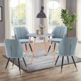 thumbnail image 6 of Andeworld Upholstered Dining Chairs Set of 2, Modern Armless Chairs for Kitchen, Dining Room Chairs, Living Room Accent Side Chairs Leisure Chair with Metal Legs Blue Fabric, 6 of 7