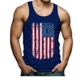 thumbnail image 1 of Big American Flag Tank Vintage 4th of July USA Flag Tank Top Men's Singlet Medium Blue, 1 of 4