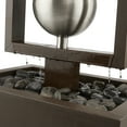thumbnail image 3 of Alpine Corporation CPS194 Outdoor 55" Modern Stainless Steel Geometric Orbs Water Fountain, Soothing Water Feature for Patios, Gardens, and Outdoor Décor, Brown, 3 of 13