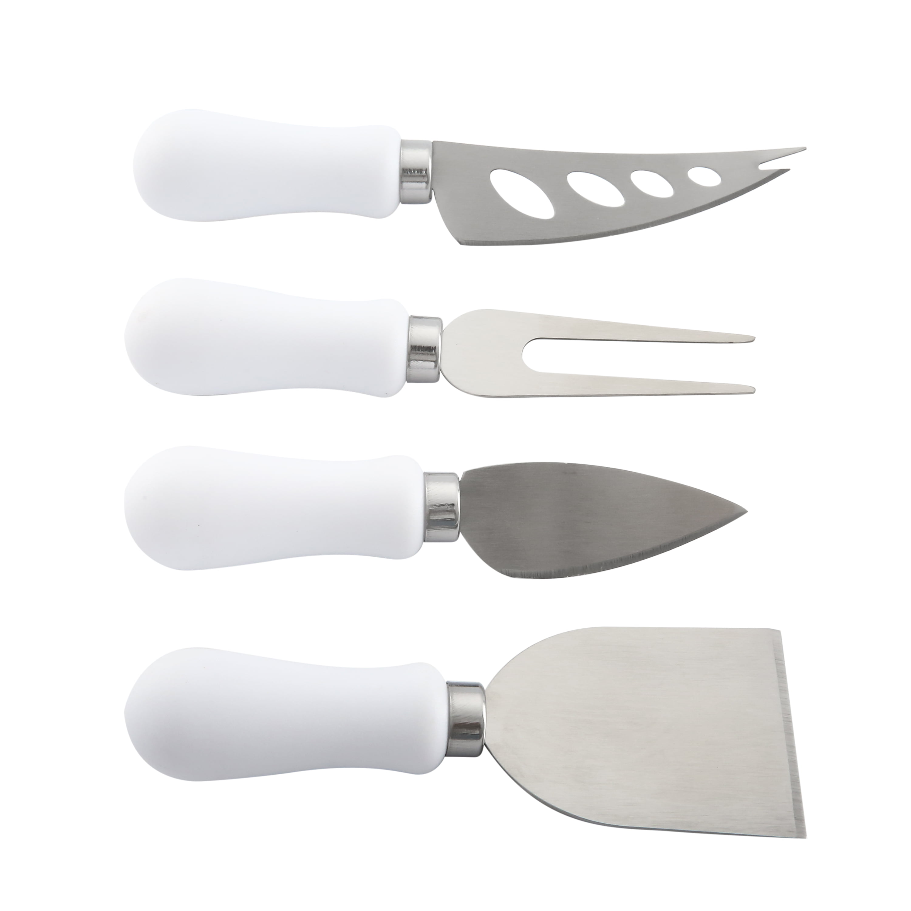 4pk Stainless Steel Cheese Knives Marble White - Threshold™