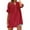 Red, variant on Women's Linen Tops Summer Loose Fit Long Shirts Imitation Cotton Linen Textured 3/4 Sleeve Shirts Casual V Neck Button TShirt Trendy Pleated Solid Basic Blouses