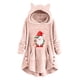 thumbnail image 1 of Abrigos de Invierno Para Mujer Abrigo de Piel Sintética Casual Estampado Navideño Botones de Felpa Manga Larga Abrigo de Felpa Con Capucha Top Odeerbi ODB174701, 1 of 4