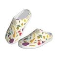 thumbnail image 2 of Daiia Vegetable Print Women’s Fuzzy Slippers Memory Foam Lightweight House Shoes Cozy Loafer Flannel House Shoes-42/43, 2 of 7