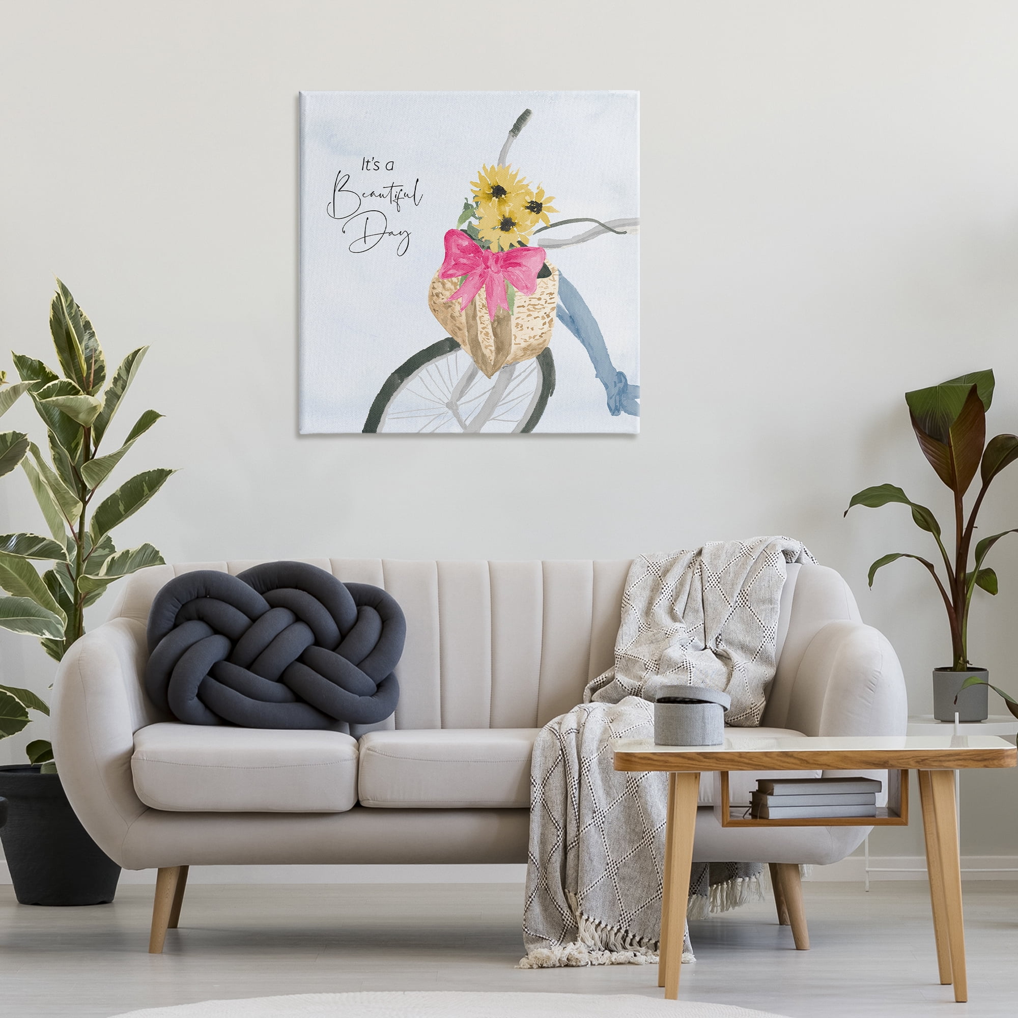 Stupell Industries It's a Beautiful Day Bicycle Transportation Painting Wrapped Canvas Art Print Wall Art, 30 x 30