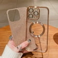 thumbnail image 4 of iPhone 13 Pro Max 6.7" Magnetic Glitter Case, [Compatible with Magsafe] Cute Luxury Plating Bling Clear Phone Case, Full Camera Lens Protector Anti-Scratch Shockproof Protective Case-Gold, 4 of 12
