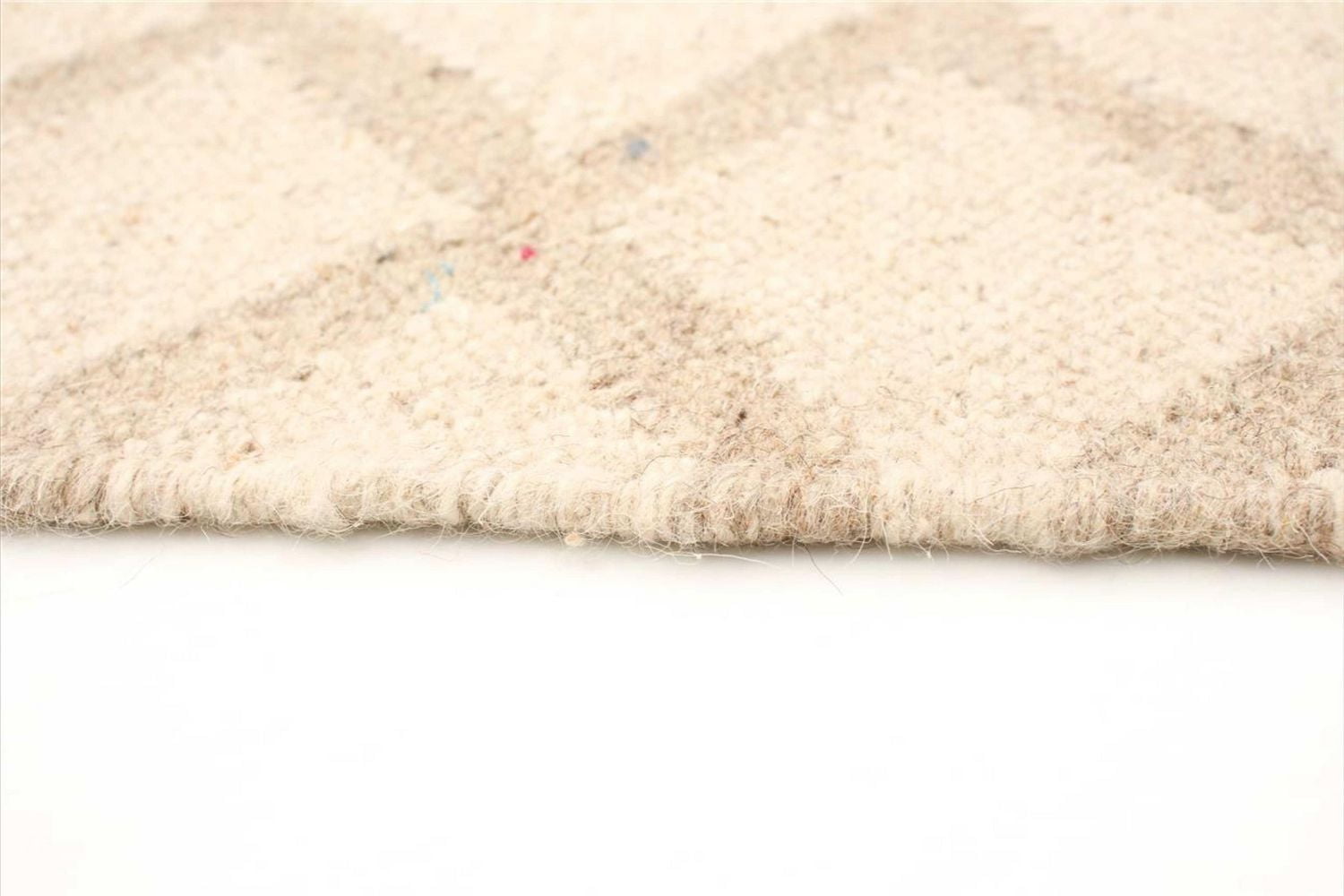 ECARPETGALLERY 5'2" x 7'10" Flat-weaves & Kilims Organica Hand Made Area Rug for Living Room, Dining Room and Bedroom in Ivory