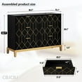thumbnail image 2 of 33.7"H Wooden Gold Lines Dressers Chest of drawers 3 Layers 6 Drawers for Bedroom, Entryway, Dressingroom,Black, 2 of 6