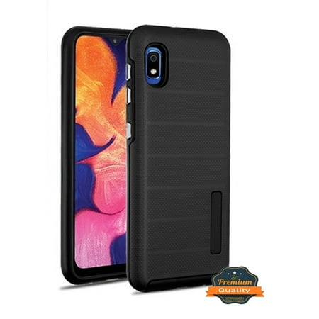 Samsung Galaxy A10E Phone Case [Shockproof] Drop-Protection Hard PC Soft Hybrid Impact Defender Heavy Duty Full-Body Protective Textured Armor Rubber Rugged TPU Cover BLACK for Galaxy A10 E /A102