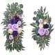 thumbnail image 1 of 2 piezas de flores de arco de boda, hojas , botín de flores de imitación hecho a mano, cartel de bienvenida rústico, decoración para pared, Púrpura mayimx Corona colgante de puerta principal, 1 of 9