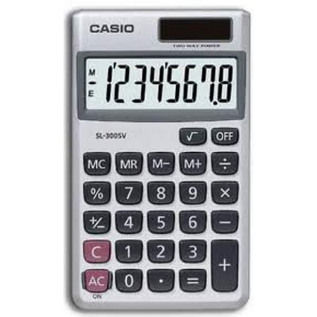 Casio Sl-300tv Portable Type Calculator with 8-digit Extra Large Display Silver Metal Faceplate