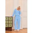 thumbnail image 3 of Ekouaer Women' 2 Piece Pajamas Fuzzy Fleece Sleepwear Set Long Sleeve Outfits 2025 Fall Loungewear, 3 of 6