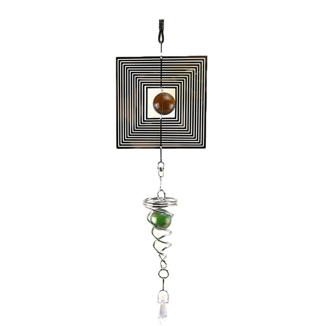 Bola de cristal giratoria en espiral, campanas de viento para ventana, decoración de jardín para el hogar, carillón de Metal para colgar en la pared Vogacara HA1561-02B