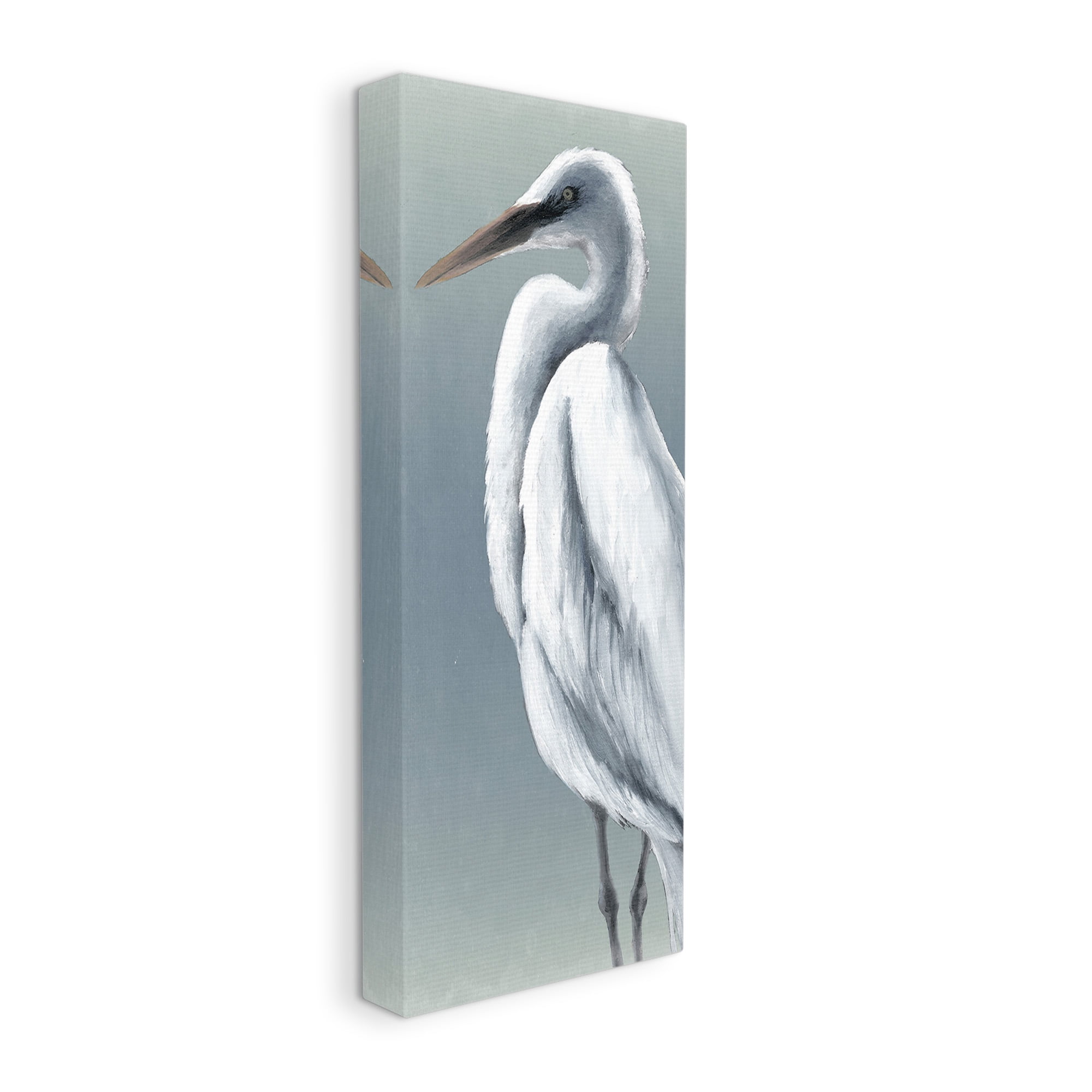 Stupell Industries Traditional Egret Bird Animals & Insects Painting Gallery Wrapped Canvas Art Print Wall Art, 17 x 40