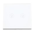 thumbnail image 2 of Wall Touch Light Switch, 2 Gang APP Control Switch Tempered Glass Dimming 90-250V  For Zigbee, 2 of 8