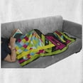 thumbnail image 6 of Popstar Party Soft Flannel Fleece Blanket, Retro Party Theme Disco Ball 80's Style Audio Cassette Tapes Colorful Stripes, Cozy Plush for Indoor and Outdoor Use, 50" x 70", Multicolor, by Ambesonne, 6 of 6