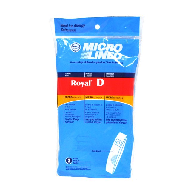 DVC Royal Dirt Devil D Microlined Paper Vacuum Bags 3 Pack