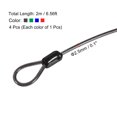 thumbnail image 2 of Uxcell 2.5mmx2m/6.56ft Coated Security Steel Cable Luggage Lock Wire Rope Double Loop Black,Green,Blue,Red 4 Pack, 2 of 5