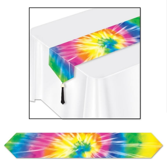 12 Pack Beistle Printed Tie-Dyed Party Paper Table Runner