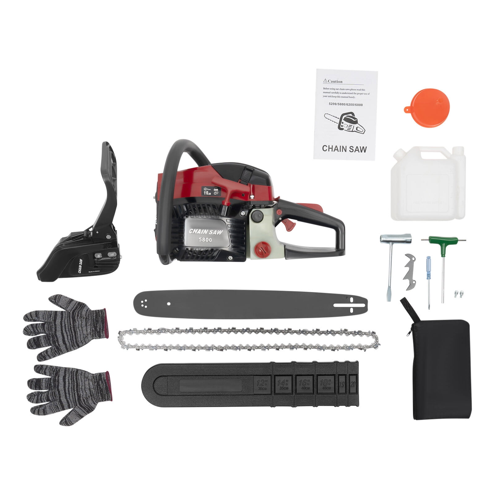 Gas Chainsaw 58CC 2-Stroke, 20 Inch Guide Bar 2.4KW Power for Tree Cutting with Dual Safety Switch & Anti-Vibration