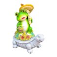 thumbnail image 1 of Estatua de Animal de flor Solar, adorno divertido de resina de rana, tortuga, decoración de patio, 1 of 8