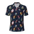 thumbnail image 2 of Daiia Spaceships and Stars Pattern Men’s Polo Shirts,Solid Deck Shirt,Classic Fit, Breathable Cotton Polo for Casual and Sport Wear-X-Large, 2 of 9