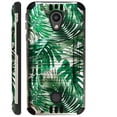 thumbnail image 1 of WORLD ACC Silver Guard Phone Case Compatible with Coolpad Legacy SR | Legacy S Brushed Metal Texture Hybrid TPU Cover (White Tropical Leaf), 1 of 1